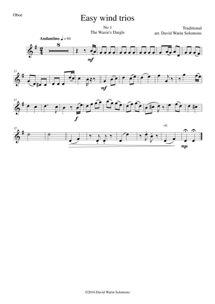 15 easy pieces for wind trio (flute, oboe, bassoon) image number null