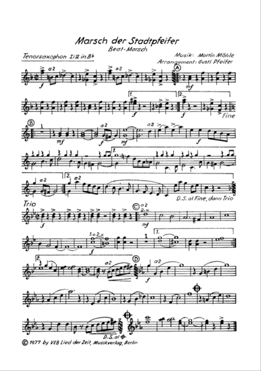 Marsch der Stadtpfeifer Clarinet scores gallery preview page 3