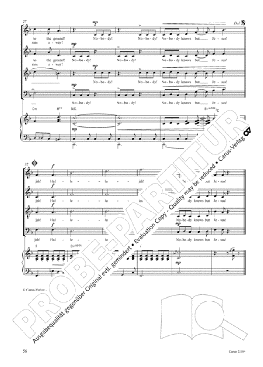 Hallelujah. Gospels and Spirituals for mixed choir Mixed Choir scores gallery preview page 44