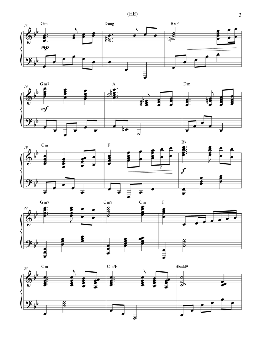 He Piano Solo scores gallery preview page 3