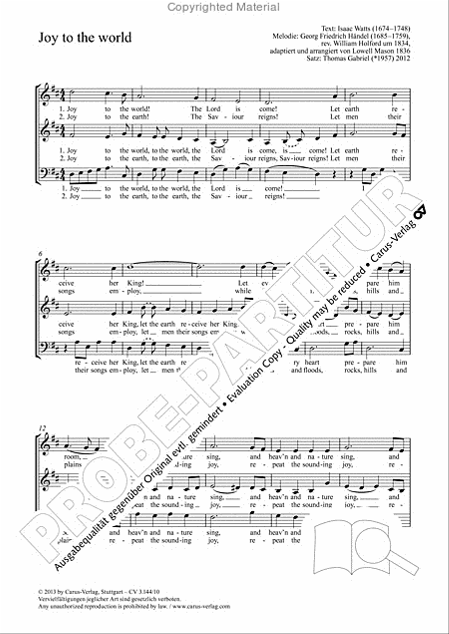 Joy to the world 3-Part scores gallery preview page 2