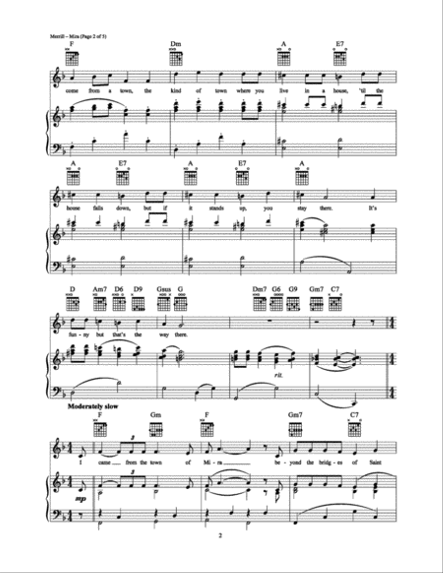 Mira (Can You Imagine That?) Piano, Vocal, Guitar scores gallery preview page 2