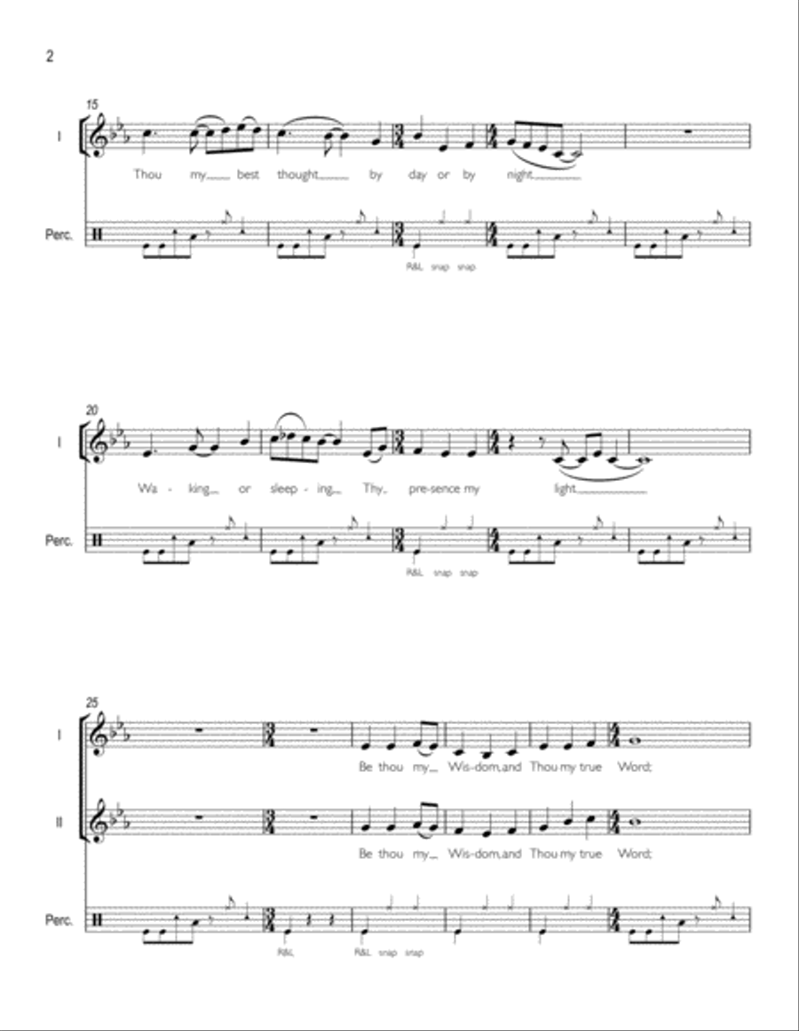 Be Thou My Vision (acapella vocal duet, with body percussion) A Cappella scores gallery preview page 2