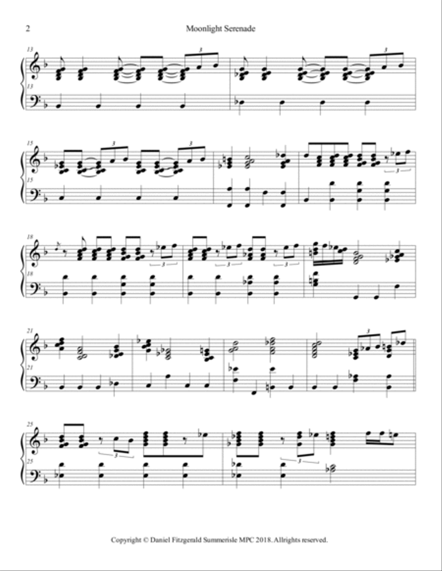 Moonlight Serenade Moonlight Serenade Piano Solo scores gallery preview page 2