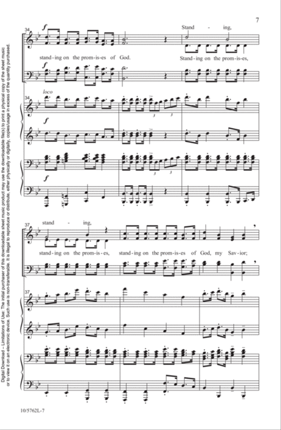 Standing on the Promises Standing on the Promises 4-Part scores gallery preview page 7
