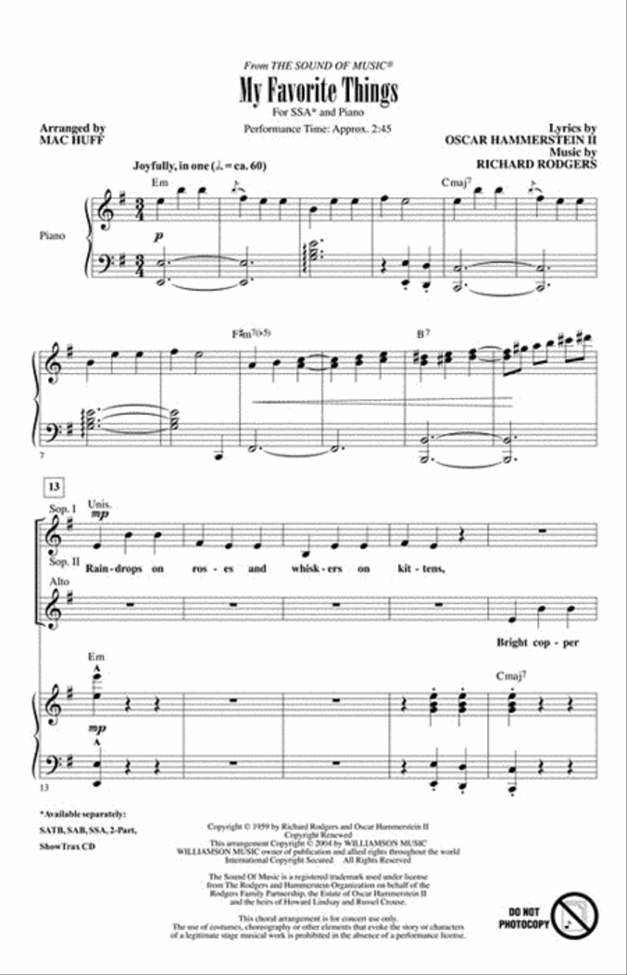 My Favorite Things My Favorite Things SSA scores gallery preview page 2