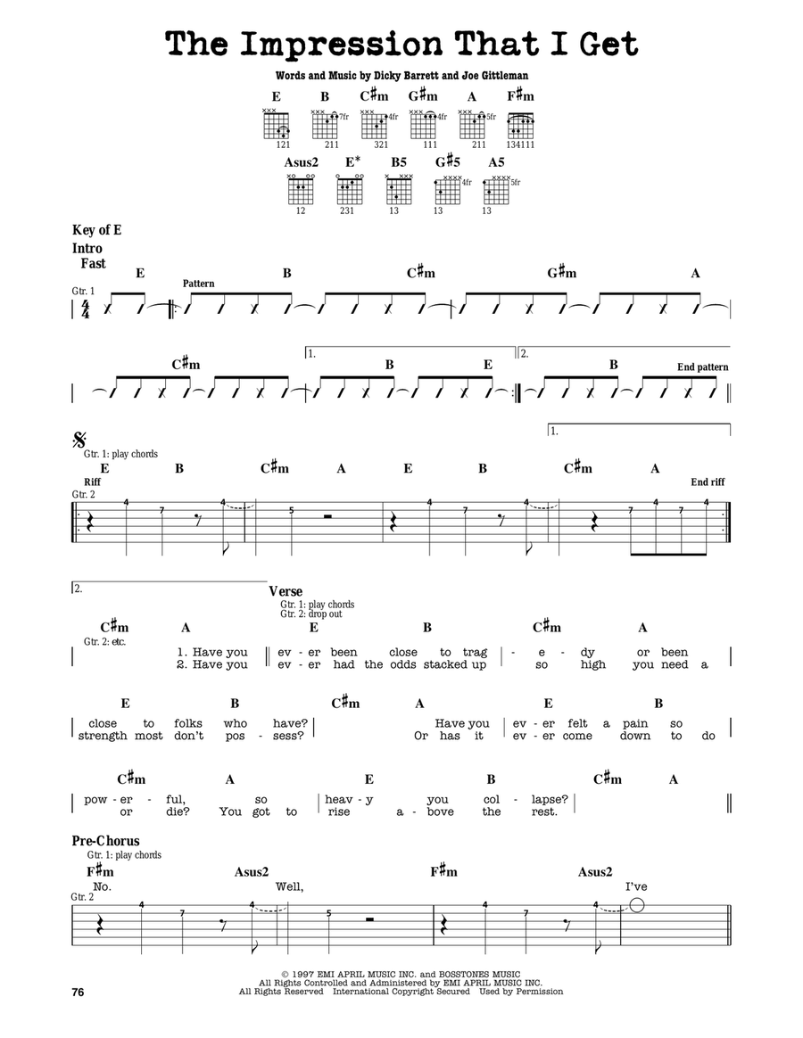 The Impression That I Get Electric Guitar scores gallery preview page 1