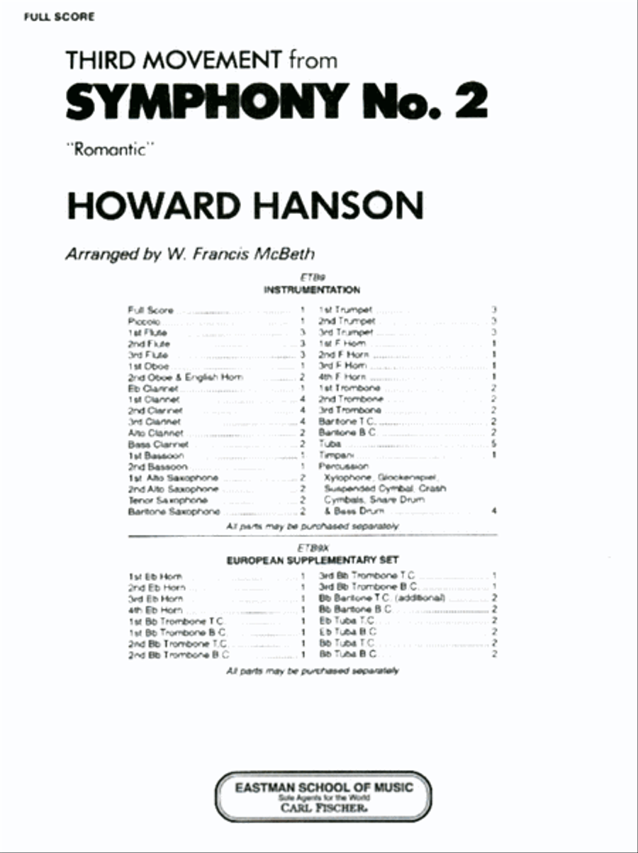 Third Movement from Symphony No. 2 Concert Band scores gallery preview page 1
