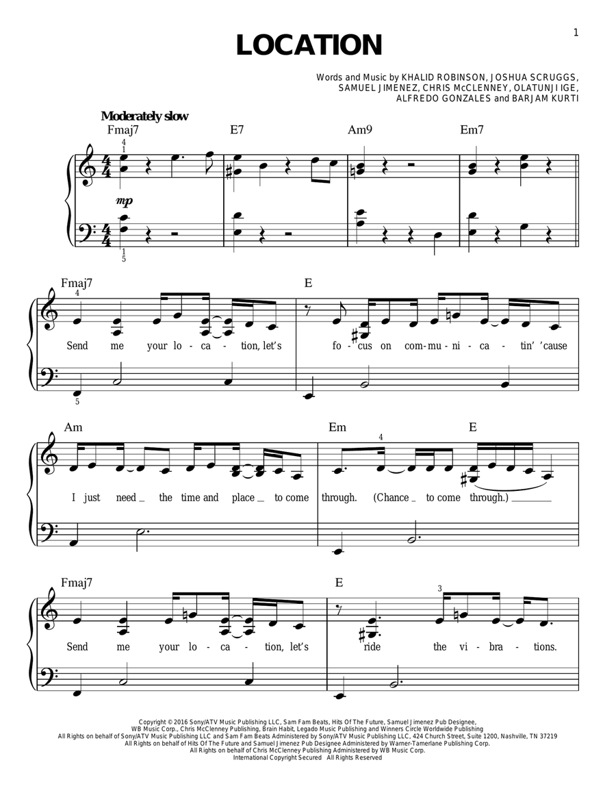 Location Easy Piano scores gallery preview page 1