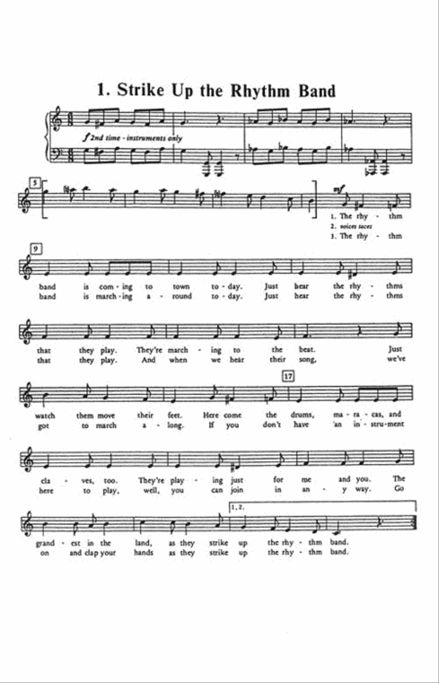 Strike Up the Rhythm Band Unison Choir scores gallery preview page 2