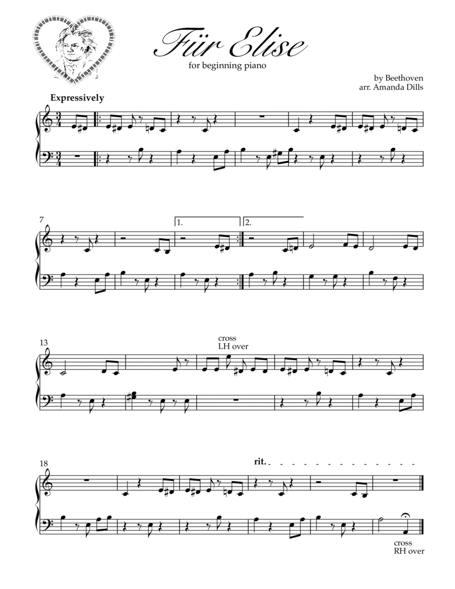 Für Elise (for Very Easy Piano) Piano Method scores gallery preview page 1