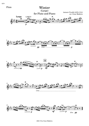 Winter by Vivaldi - Flute and Piano - II. Largo (Individual Parts)