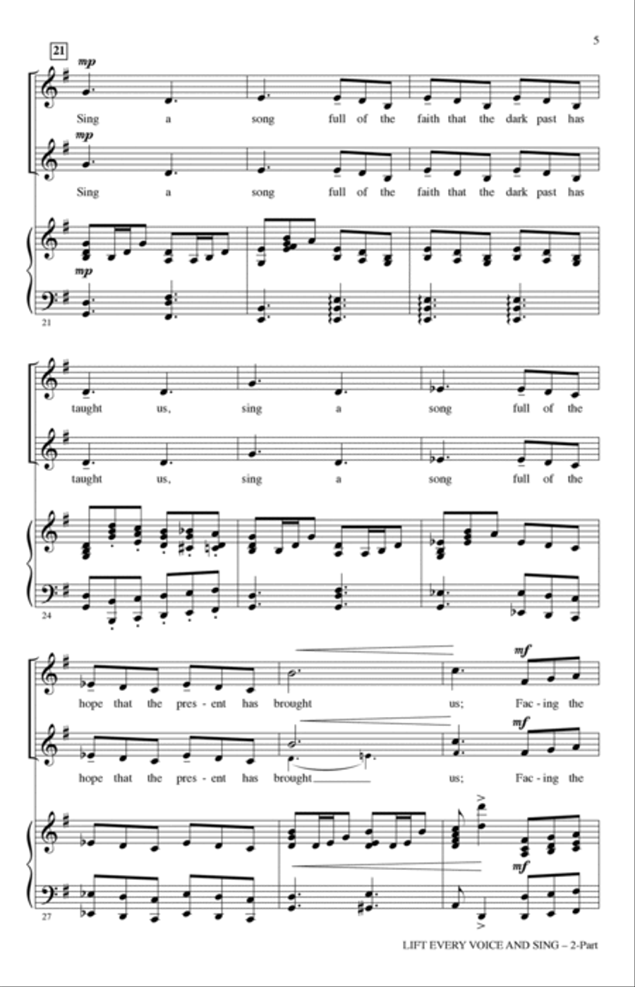 Lift Every Voice And Sing (arr. Rollo Dilworth) 2-Part scores gallery preview page 3