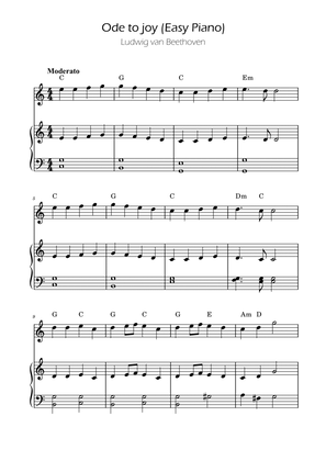 Ode To Joy - Easy Oboe w/ piano accompaniment