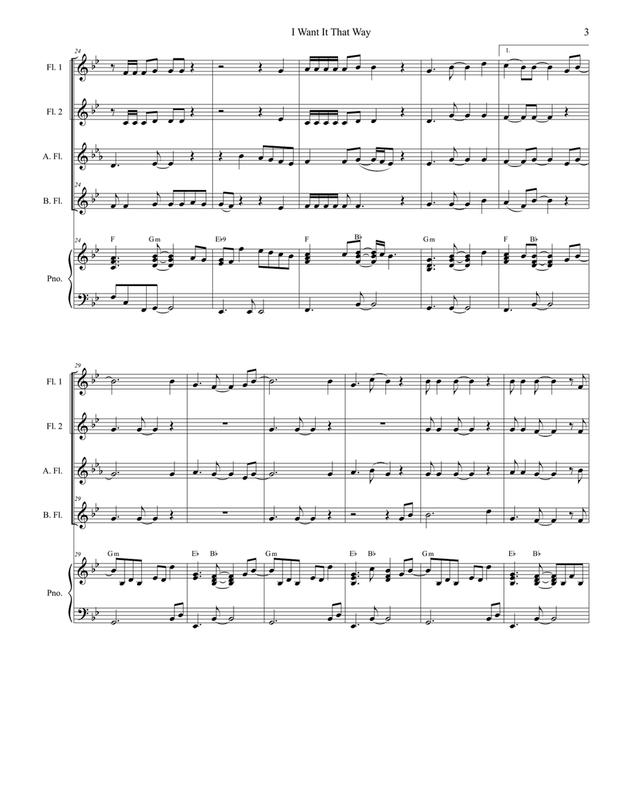 I Want It That Way Woodwind Ensemble scores gallery preview page 3