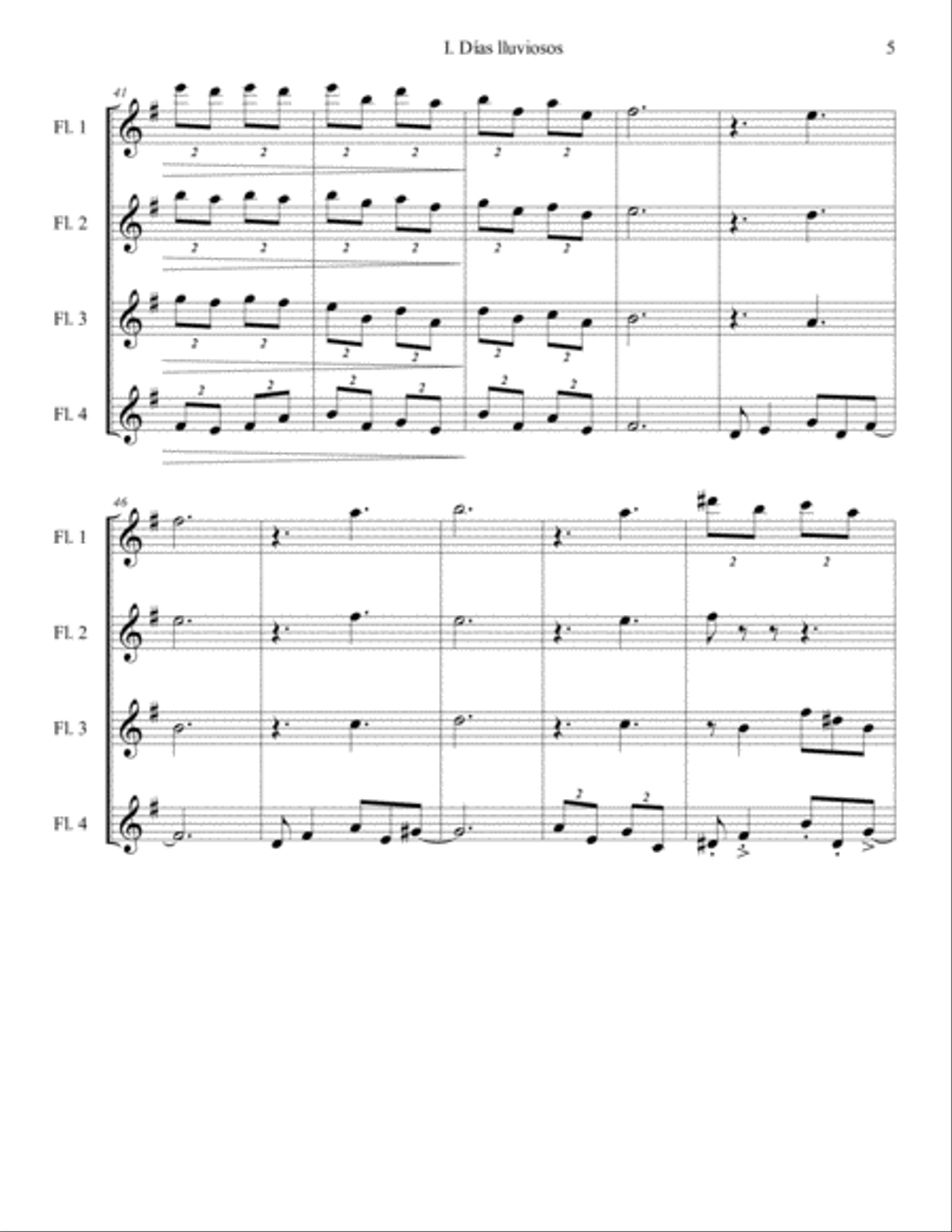 Días lluviosos Flute Solo scores gallery preview page 5
