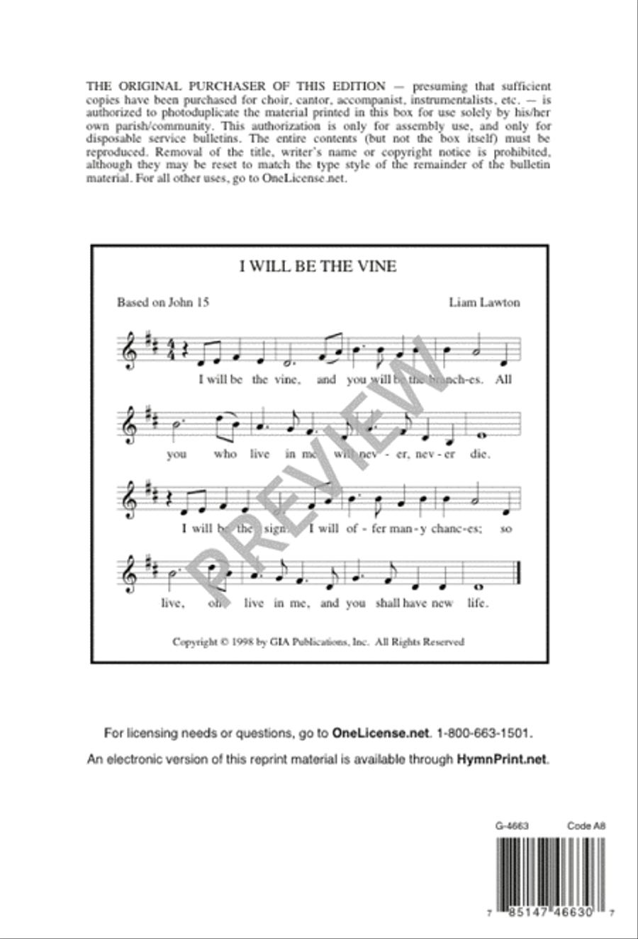 I Will Be the Vine 4-Part scores gallery preview page 8
