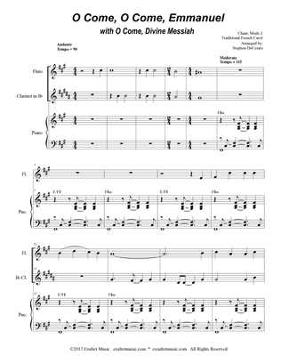 O Come, O Come, Emmanuel (with "O Come, Divine Messiah") (Duet for Flute and Bb-Clarinet)