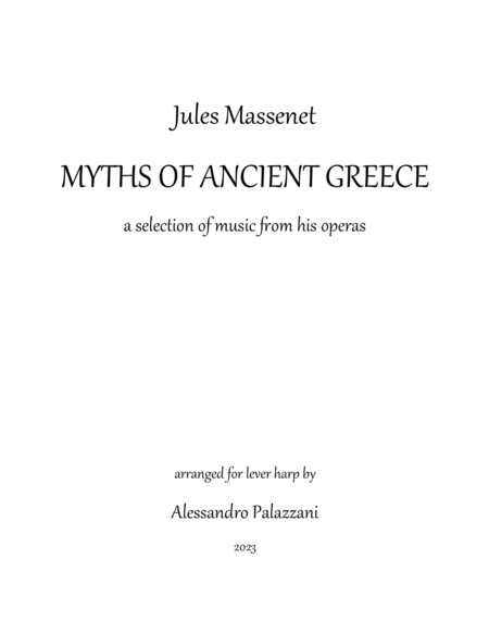 Jules Massenet MYTHS OF ANCIENT GREECE music from his operas - Lever Harp image number null