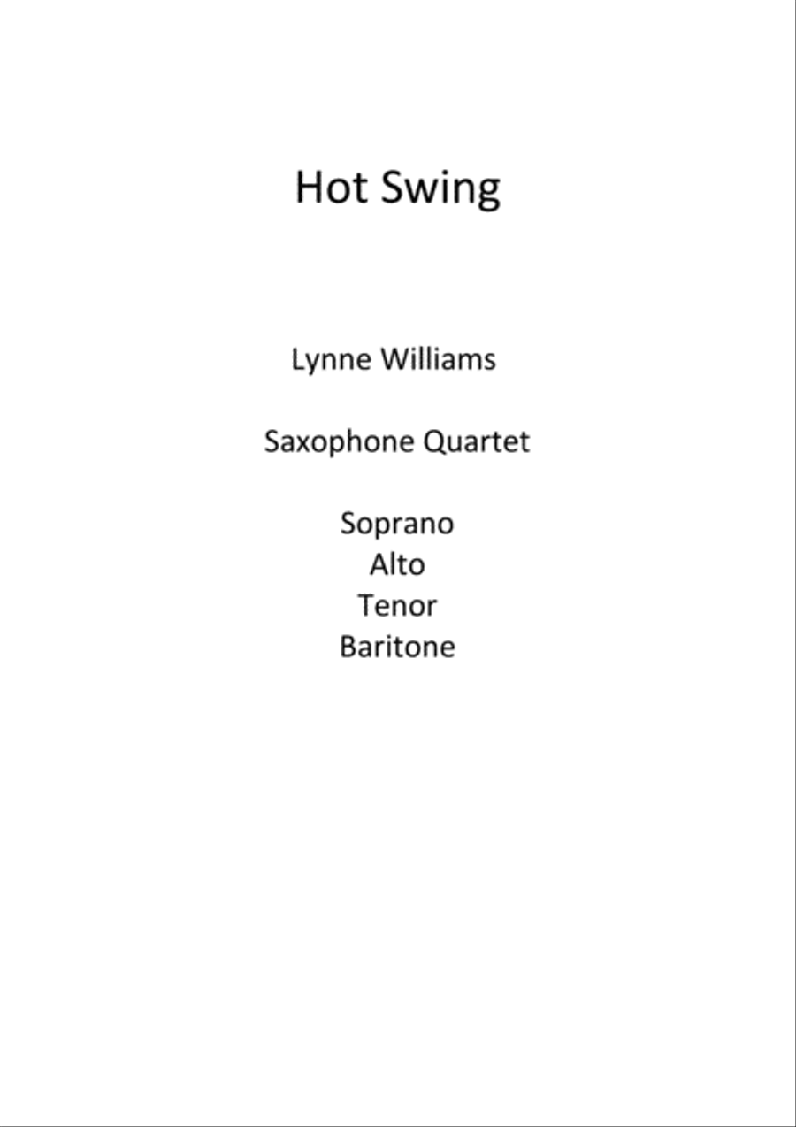 Hot Swing Hot Swing Saxophone Quartet scores gallery preview page 1