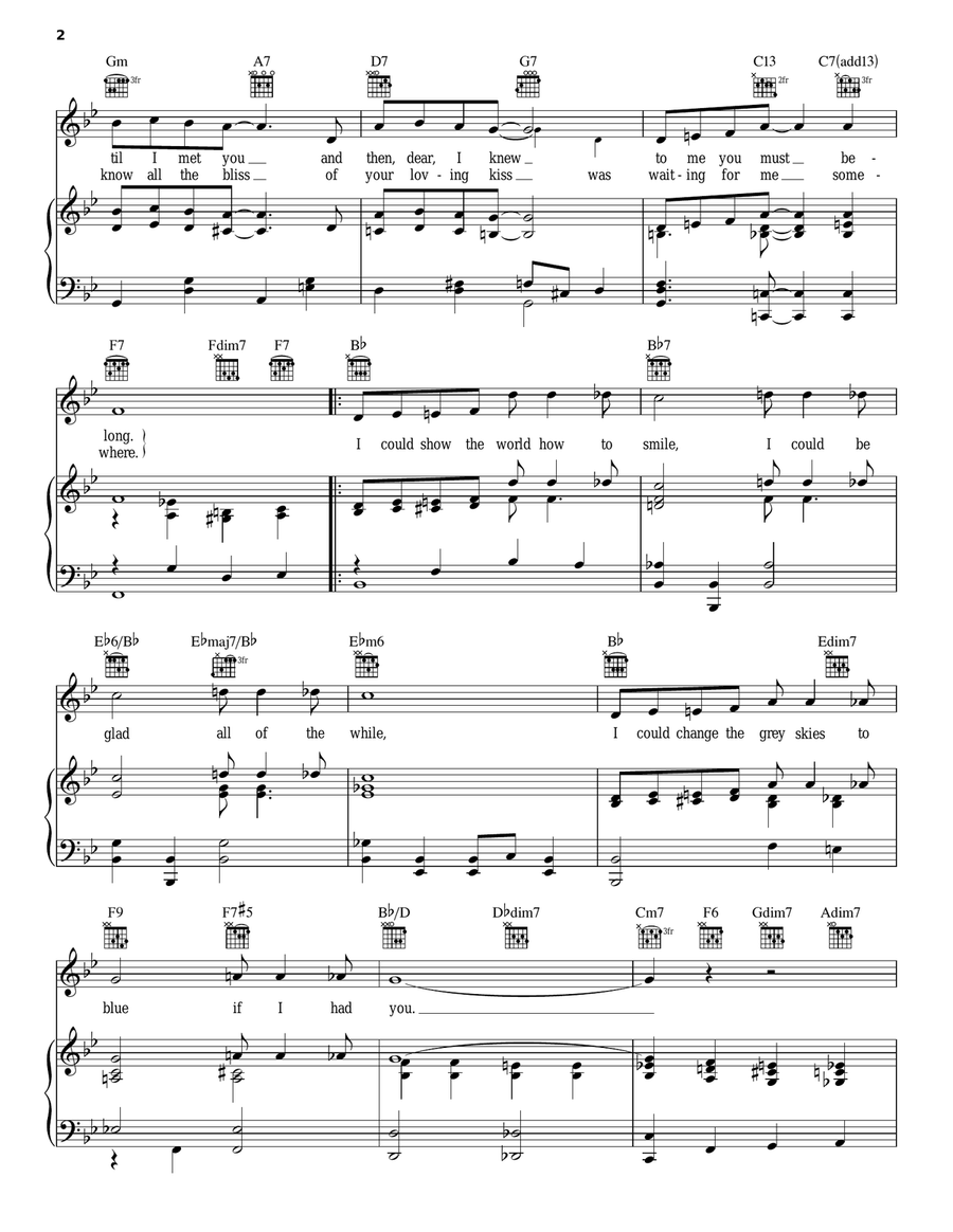 If I Had You Piano, Vocal, Guitar scores gallery preview page 2