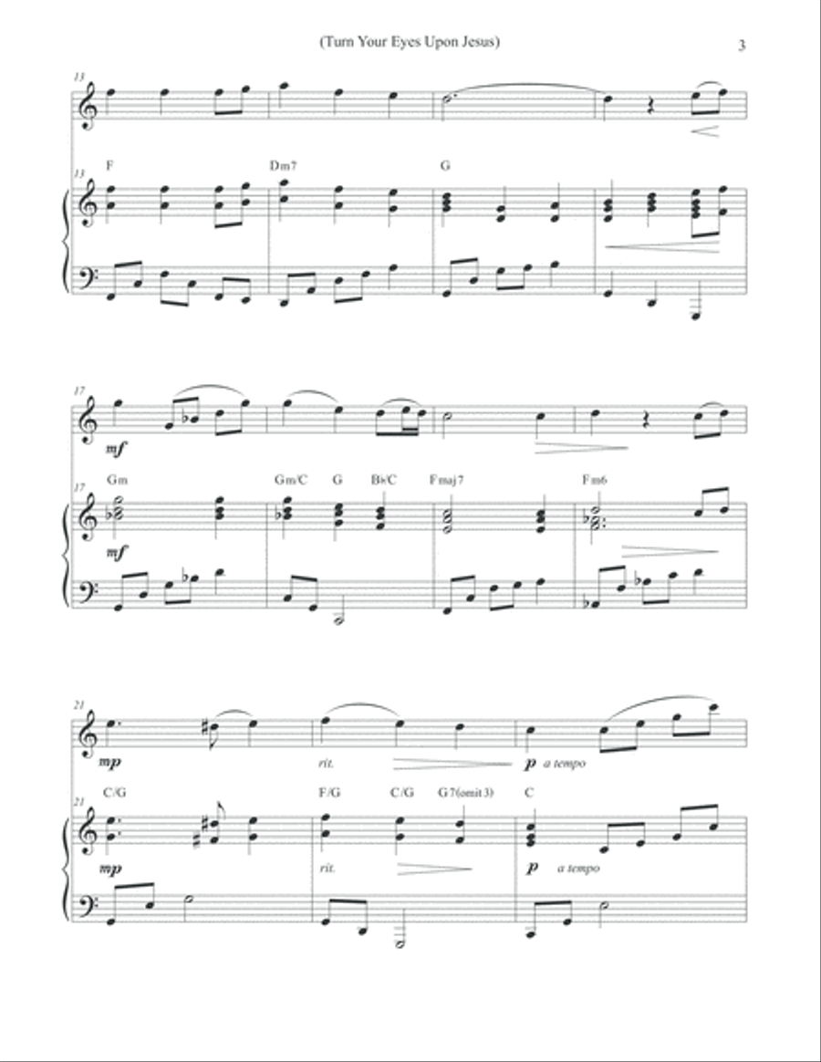 Turn Your Eyes Upon Jesus - Solo Violin Violin Solo scores gallery preview page 3