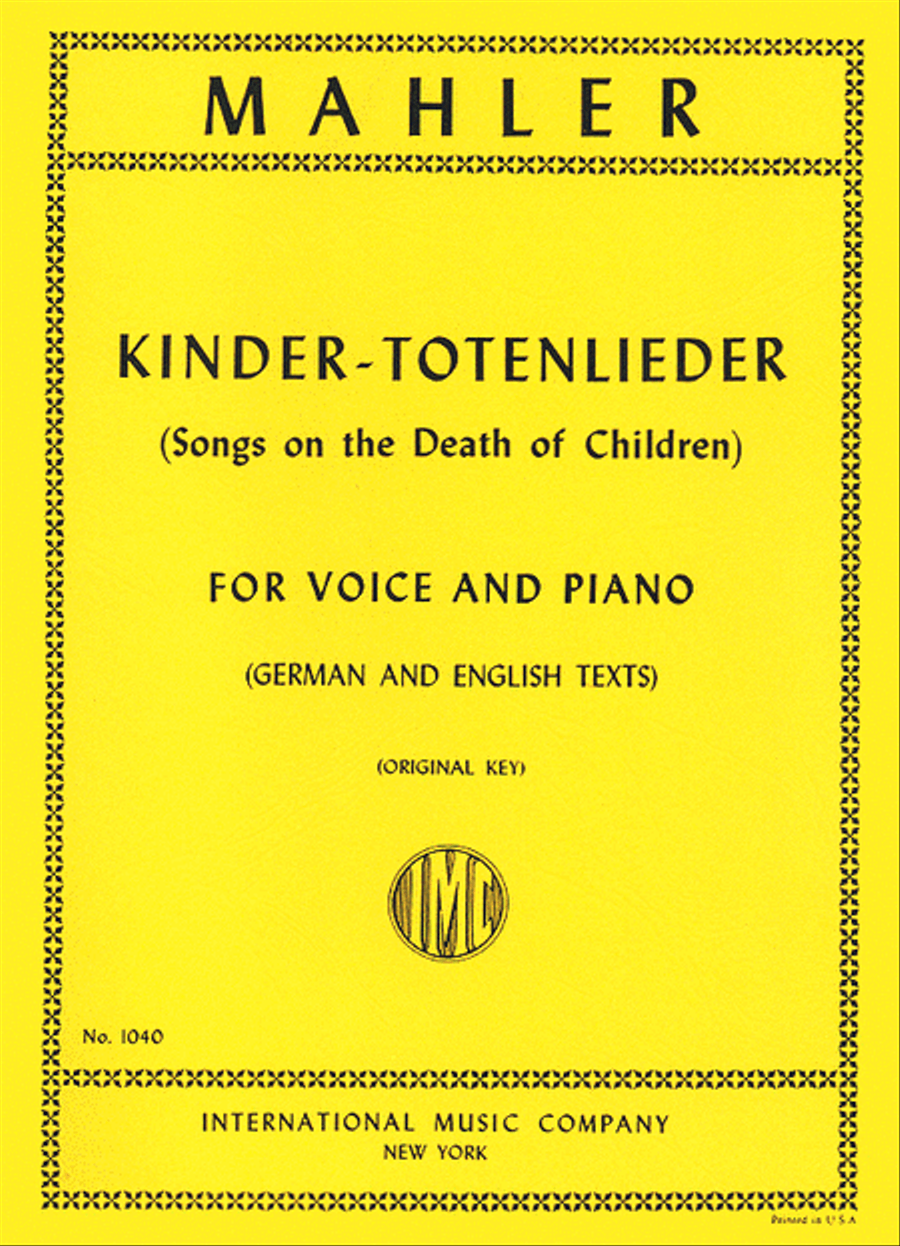 Kindertotenlieder (Songs On The Death Of Children) (G. & E.) - Medium Medium Voice scores gallery preview page 1