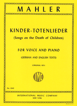 Book cover for Kindertotenlieder (Songs On The Death Of Children) (G. & E.) - Medium