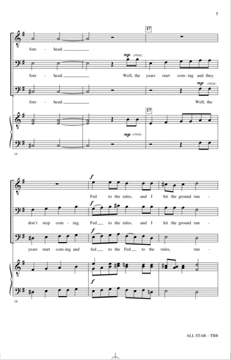 All Star (As an English Madrigal) (arr. Nathan Howe) 3-Part scores gallery preview page 4