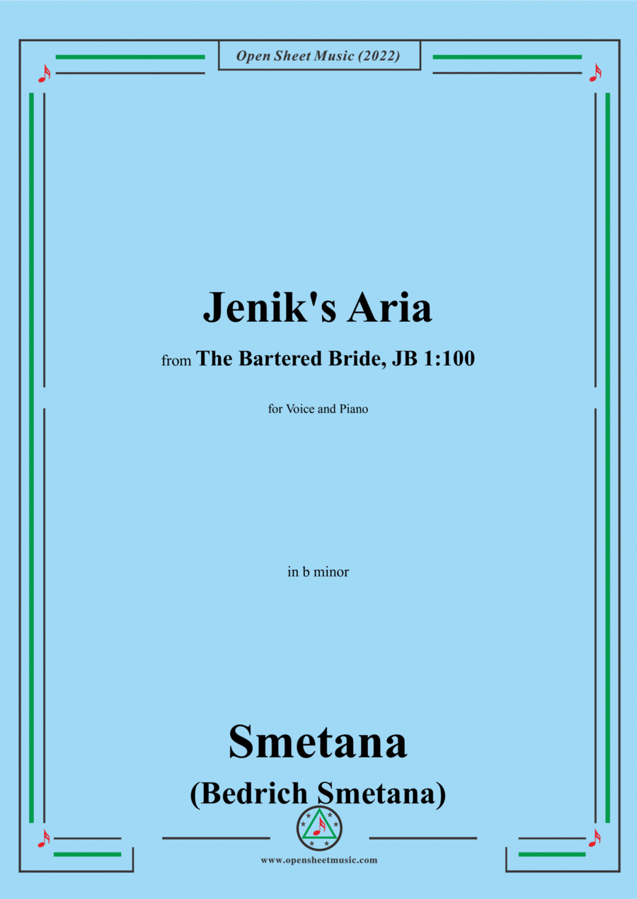 Smetana-Jenik's Aria,in b minor Voice Solo scores gallery preview page 1
