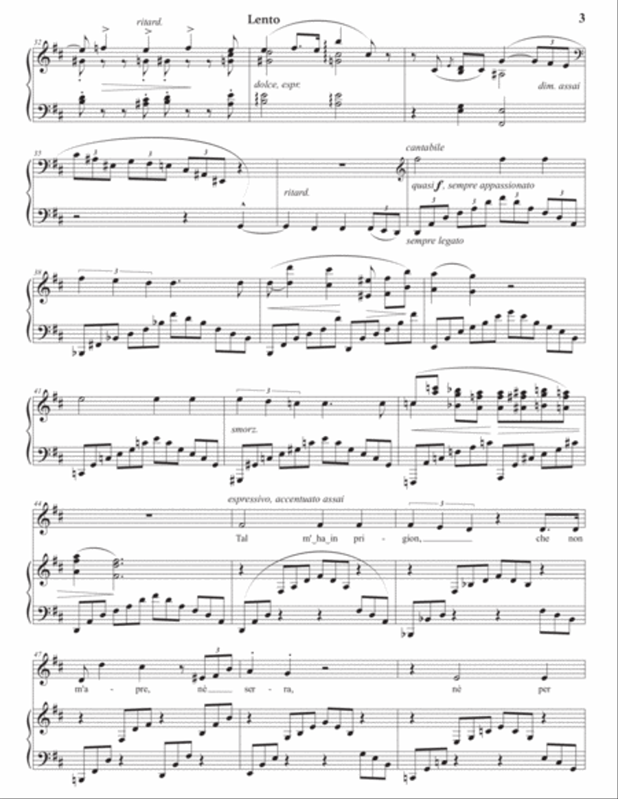 LISZT: Pace non trovo, S. 270 (first version, transposed to D major) Voice scores gallery preview page 4