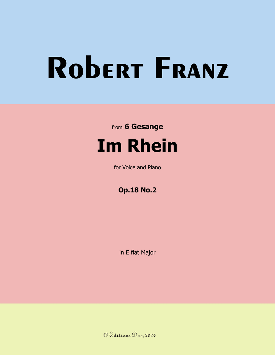 Im Rhein, by Robert Franz, in E flat Major Voice scores gallery preview page 1