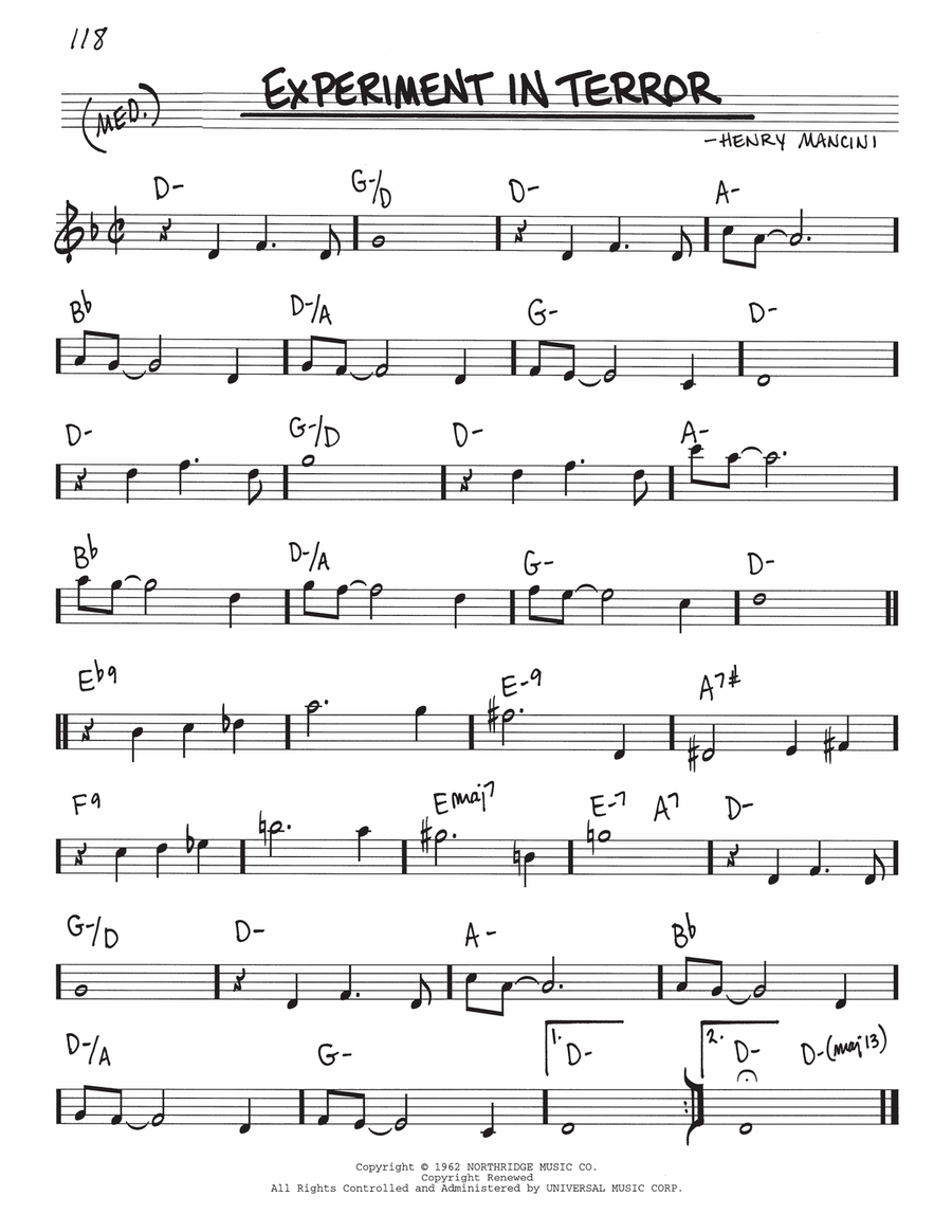 Experiment In Terror Piano scores gallery preview page 1