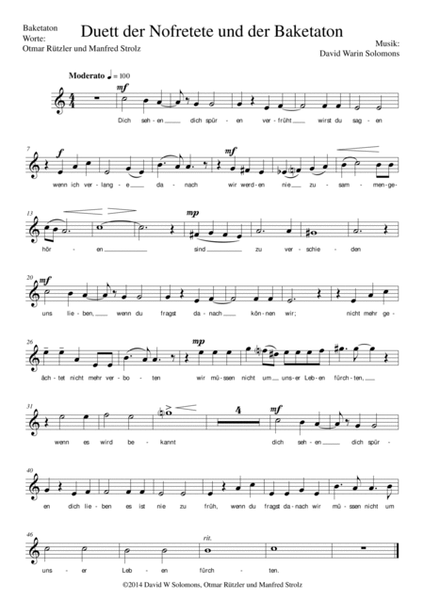 ATON part 9-Duett der Nofretete und der Baketaton - soprano, mezzo soprano, flute, classical guitar image number null