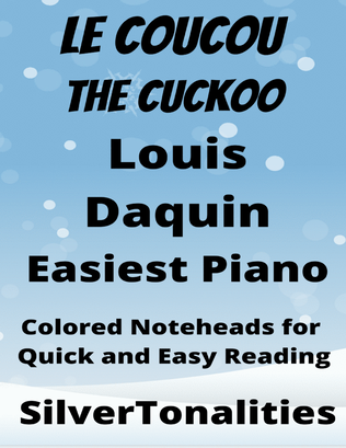 Le Coucou the Cuckoo Easiest Piano Sheet Music with Colored Notation