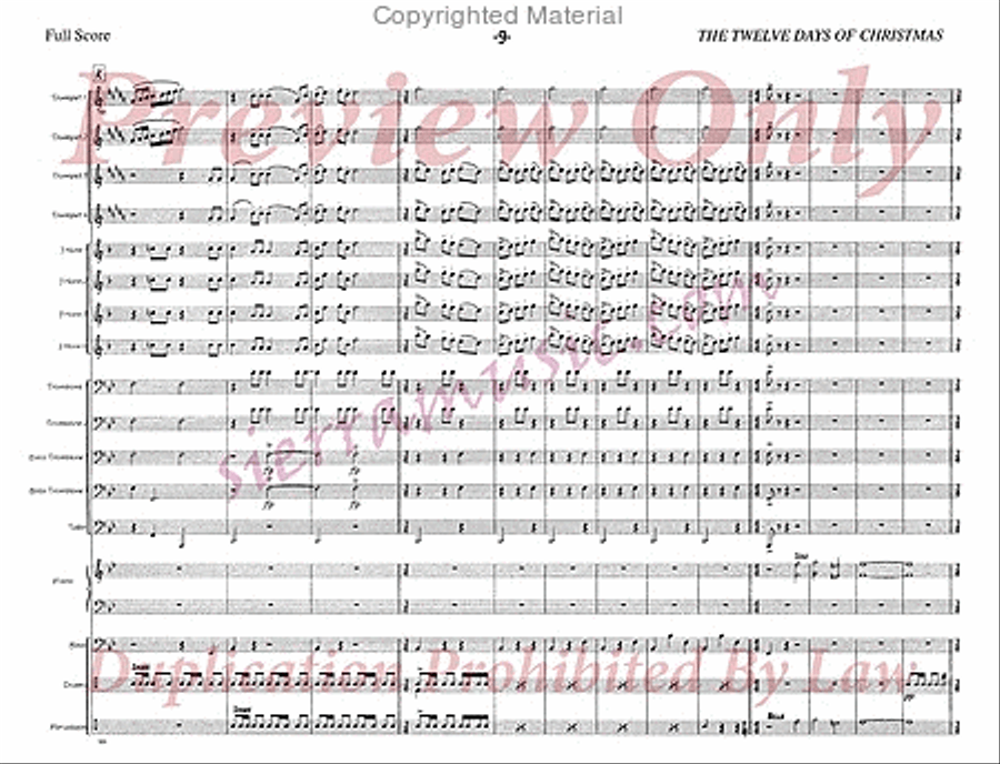 The Twelve Days Of Christmas Jazz Ensemble scores gallery preview page 10