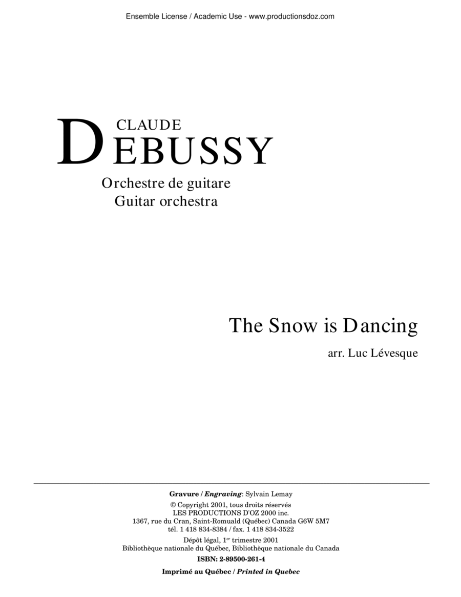 The Snow is Dancing The Snow is Dancing Guitar Ensemble scores gallery preview page 1