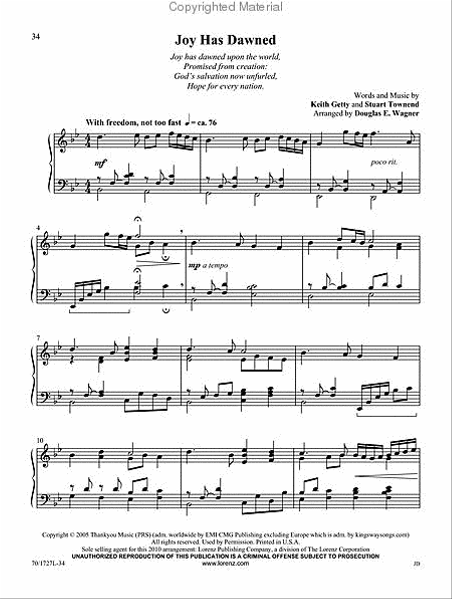 The Hymns of Keith Getty Piano Solo scores gallery preview page 8