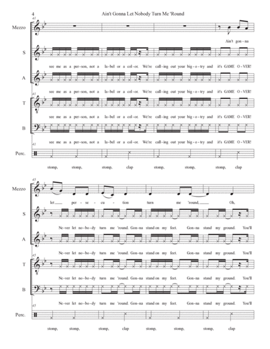Ain't Gonna Let Nobody Turn Me 'Round (Mezzo solo with Vocal Quartet (SATB) image number null