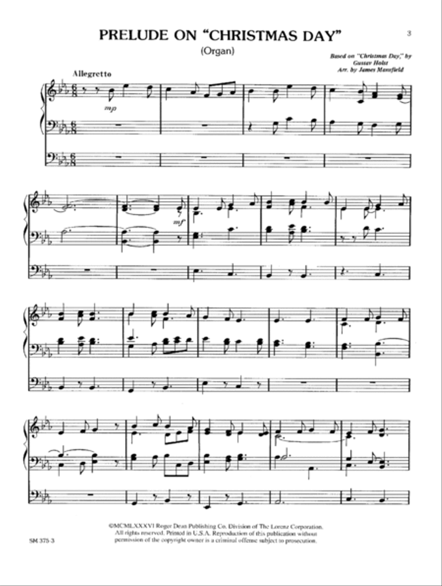 Prelude On Christmas Day Organ scores gallery preview page 3