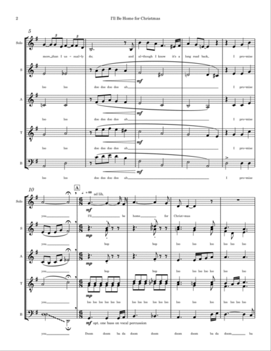I'll Be Home For Christmas 4-Part scores gallery preview page 2