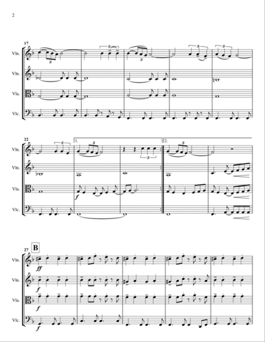 Can't Take My Eyes Off Of You String Quartet scores gallery preview page 2