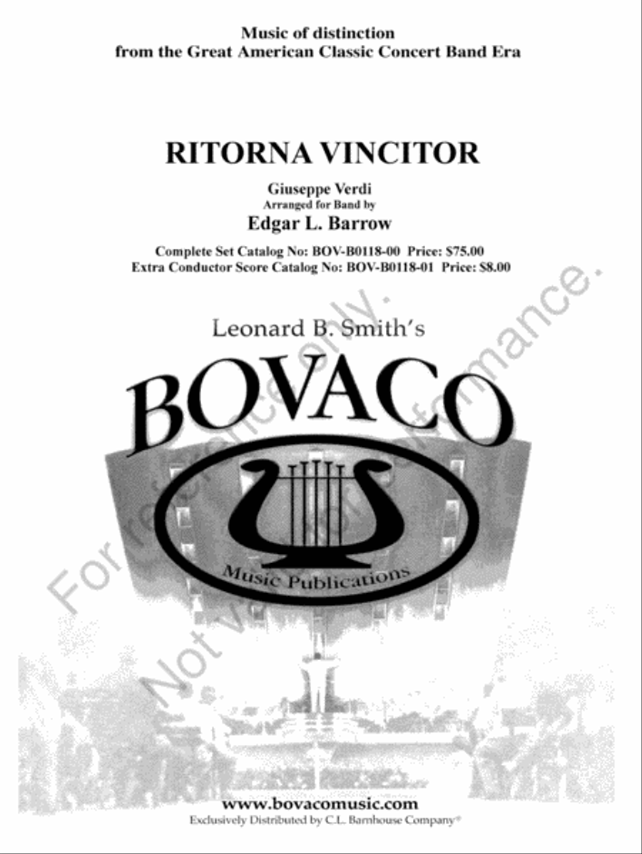 Ritorna Vincitor Ritorna Vincitor Concert Band scores gallery preview page 2