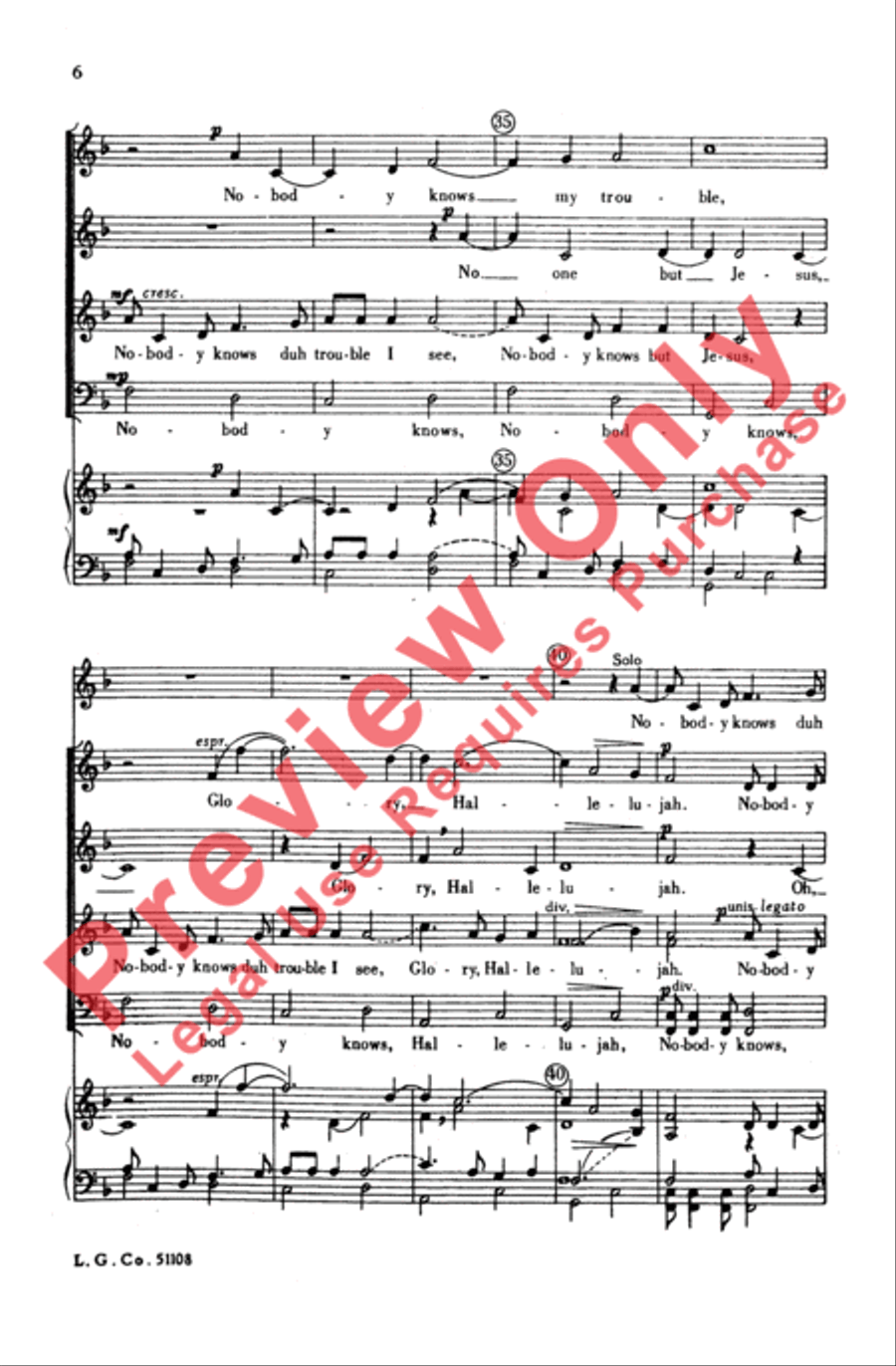 Nobody Knows 4-Part scores gallery preview page 6