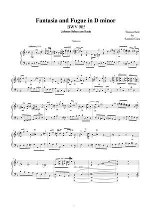 Book cover for Fantasia and Fugue in D minor BWV 905