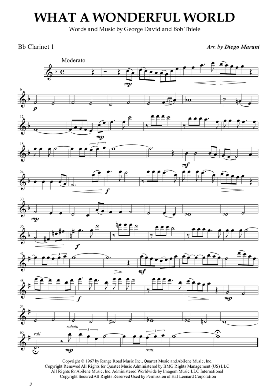What A Wonderful World Woodwind Quartet scores gallery preview page 1