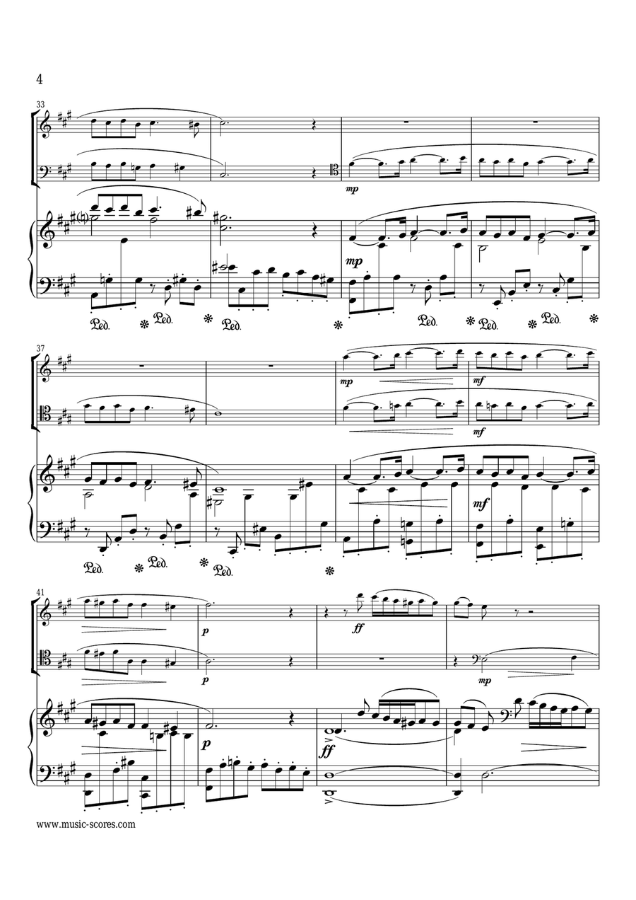 Faure Op.50 Pavane - Violin, Cello and Piano Piano Trio scores gallery preview page 4