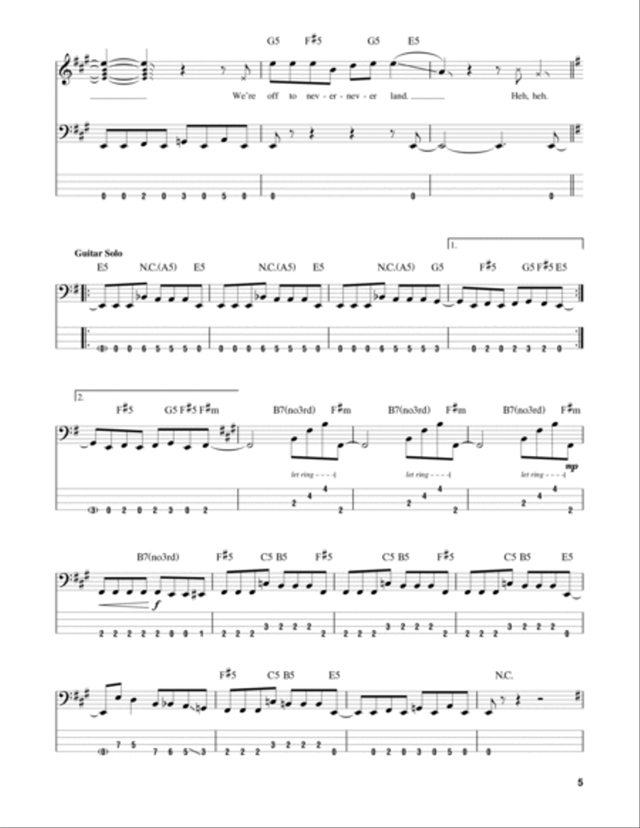 Enter Sandman Guitar Tablature scores gallery preview page 5