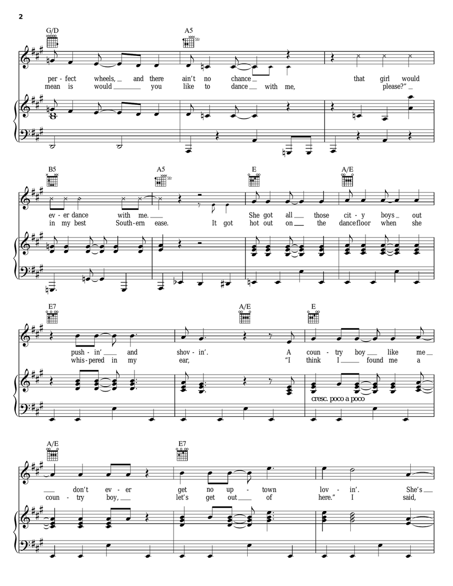 Sweet Sweet Piano, Vocal, Guitar scores gallery preview page 2