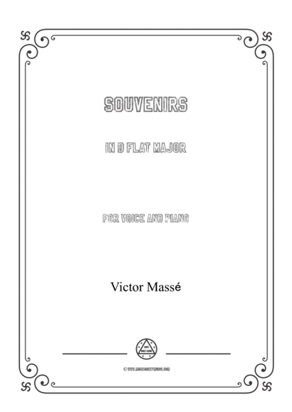 Masse-Souvenirs in D flat Major,for Voice and Piano image number null